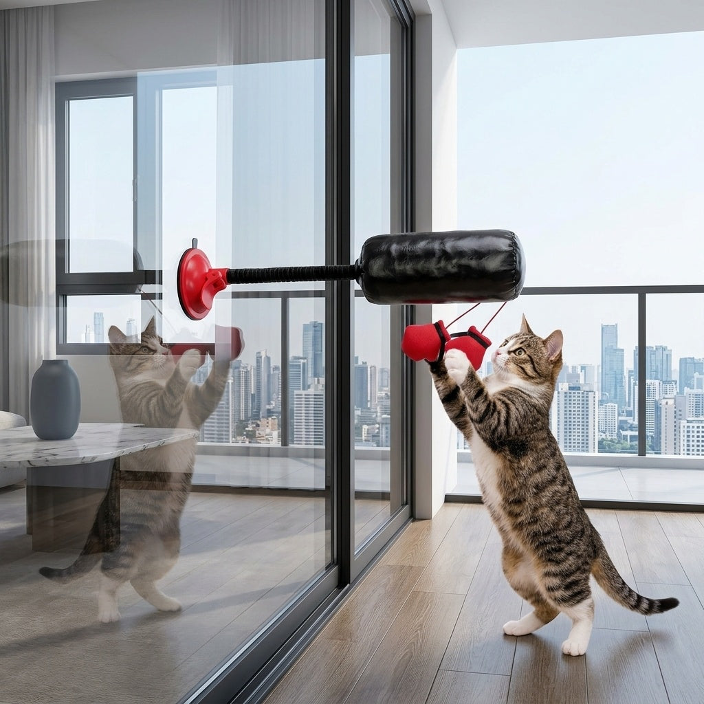 Cats Boxing Bag with Gloves