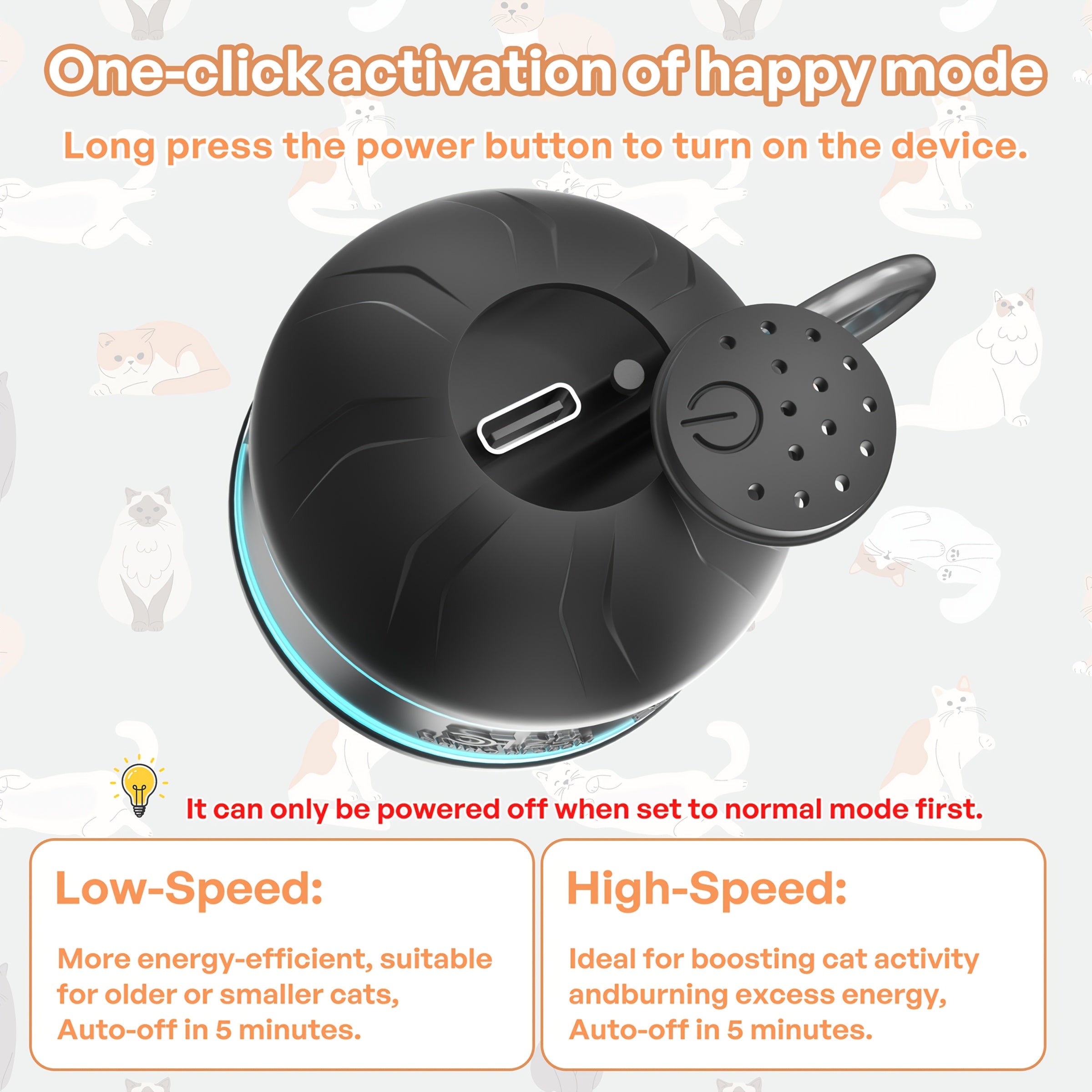 Cat interactive toy ball