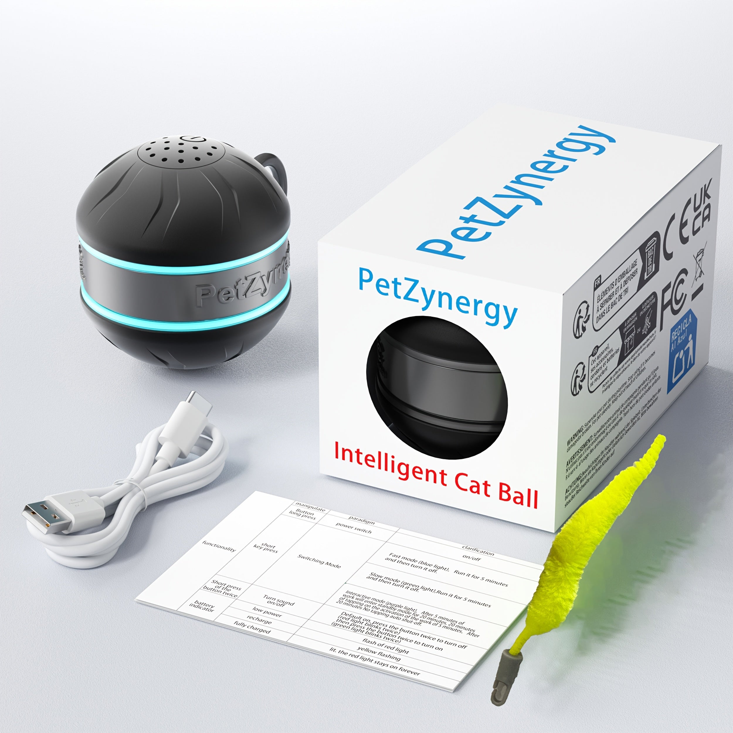 Cat interactive toy ball