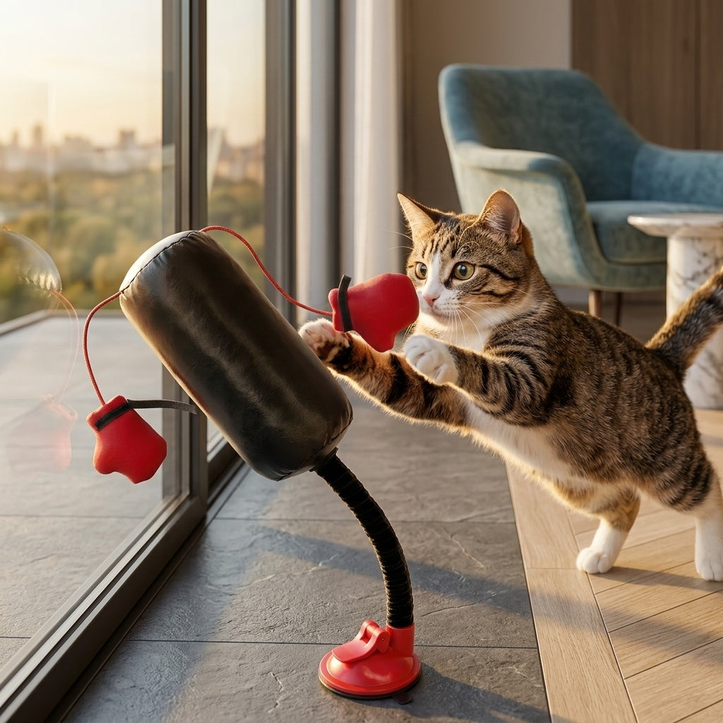 Cats Boxing Bag with Gloves